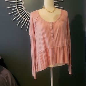 Pretty and pink raw edge mossimo top